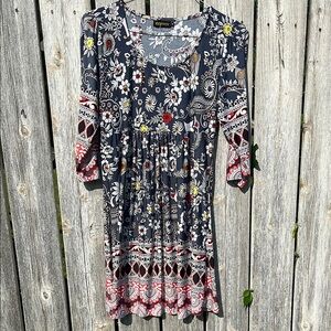 Reborn grey Pleated Sundress with Cuffed Sleeves